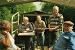 members of Sue's social group on a canal trip